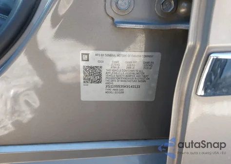 2019 Chevrolet Impala Premier from USA, damaged, VIN 2G1105S35K9143133